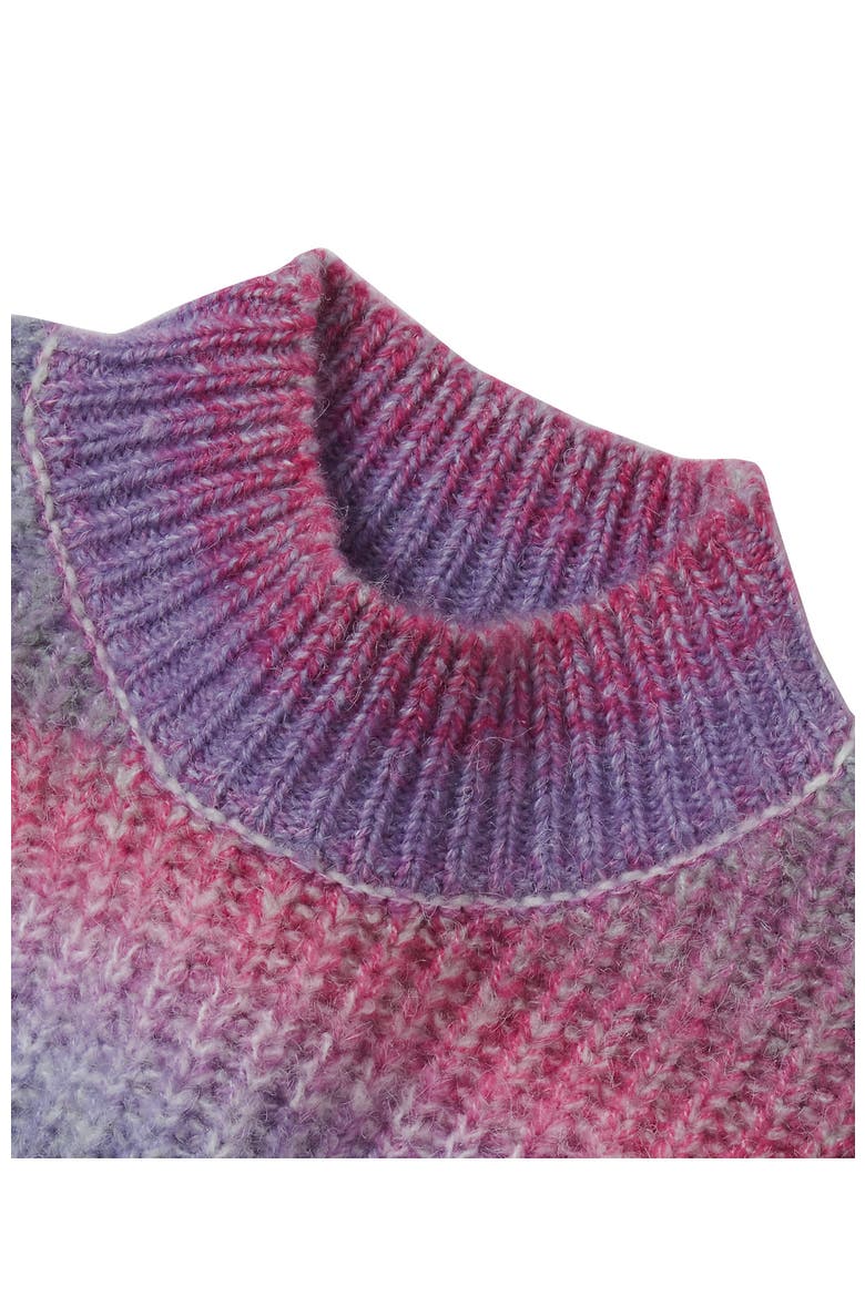 Girls Heavy Knit Sweater, Alternate, color, Pink/Lime Ombre