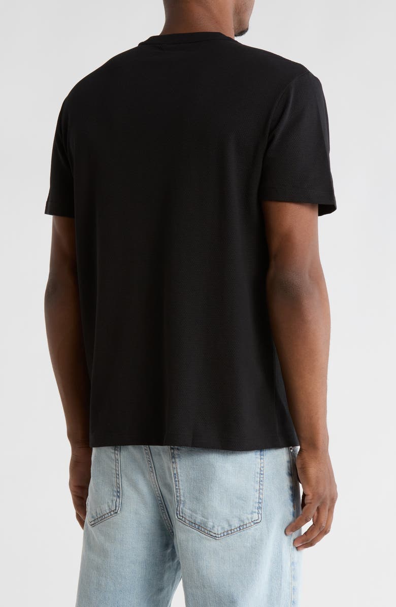 Calvin Klein Popcorn Pique Cotton Blend T-Shirt, Alternate, color, Black