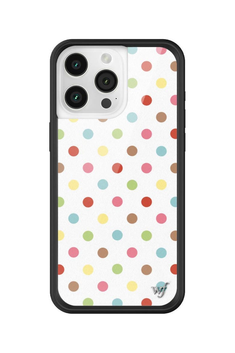 Confetti Polka Dots iPhone Case, Alternate, color, White