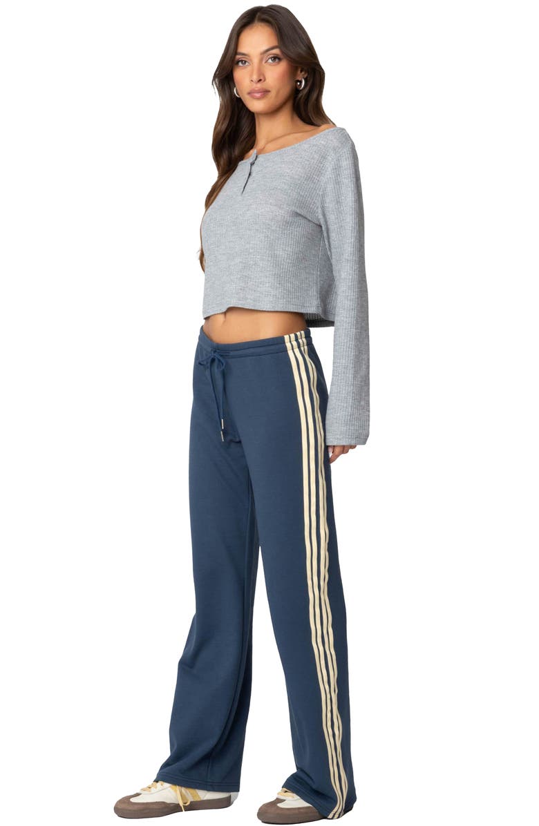 EDIKTED Averie Contrast Stripe Sweatpants, Alternate, color, Blue