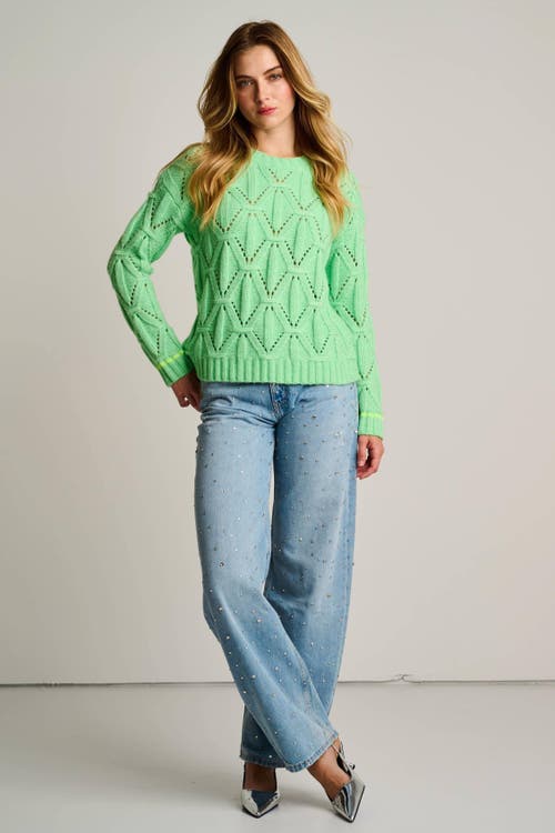 Lisa Todd Cable Crew Sweater In Green