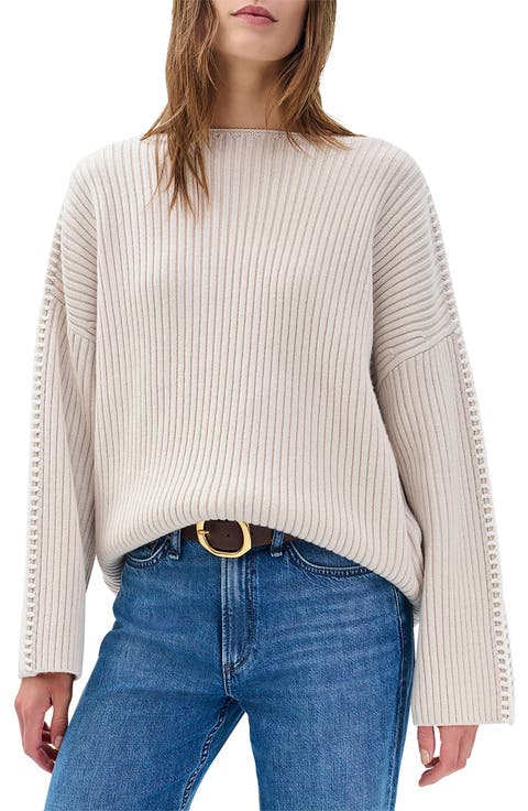 Ingrid Boatneck Wool Rib Sweater