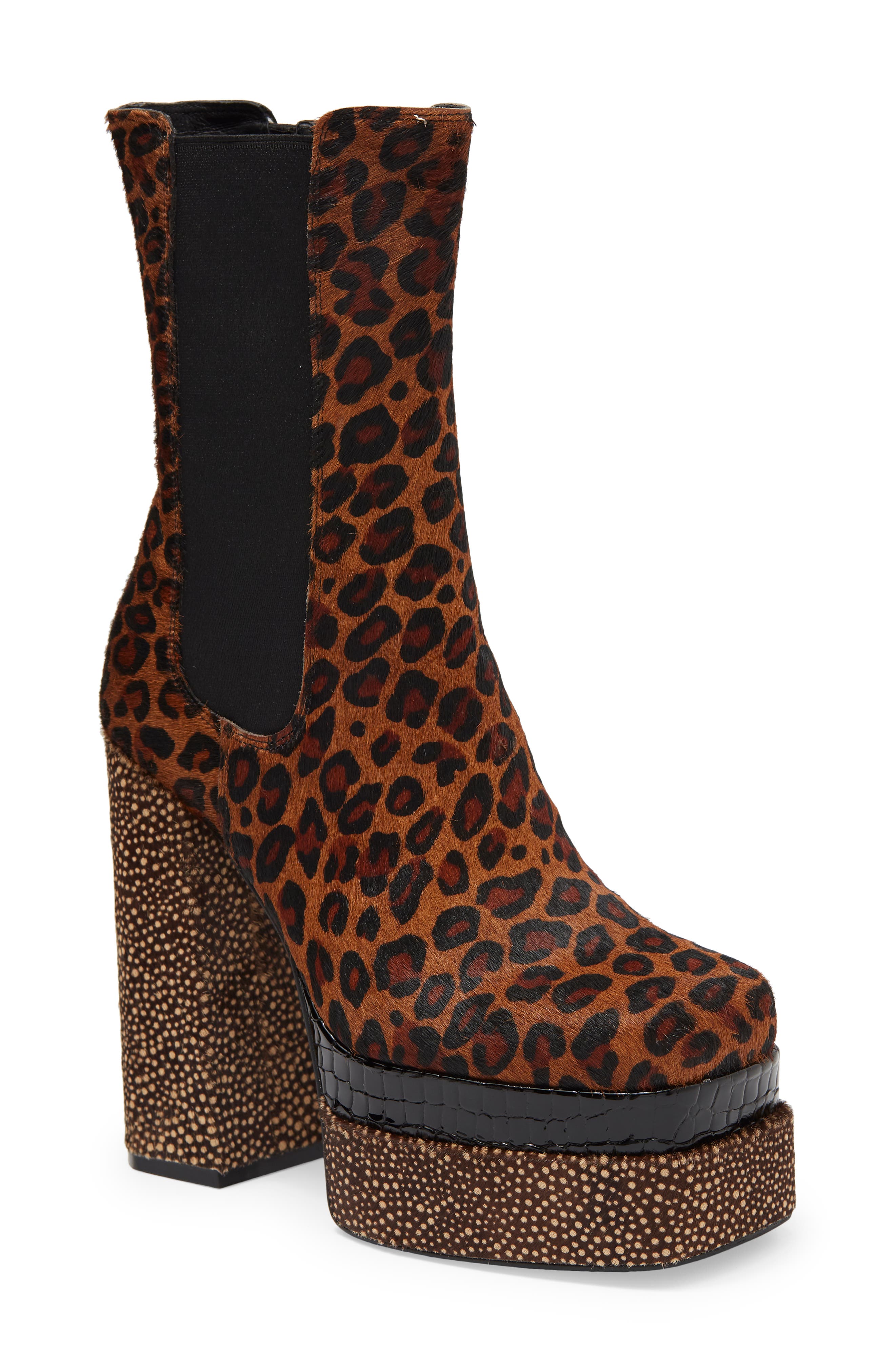 Jeffrey Campbell Dance Genuine Calf Hair Platform Chelsea Boot, Main, color, 