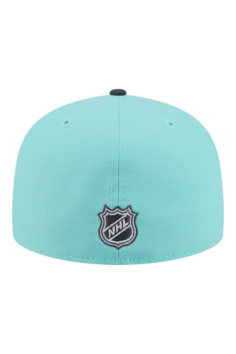 Men's New Era  Turquoise/Charcoal Anaheim Ducks Two-Tone Color Pack 59FIFTY Fitted Hat, Alternate, color, Turquoise