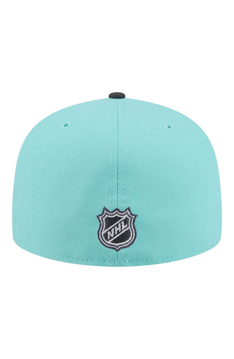 New Era Men's New Era Turquoise/Charcoal Anaheim Ducks Two-Tone Color Pack 59FIFTY Fitted Hat, Alternate, color, Turquoise