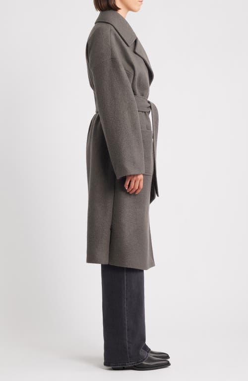 Hiso Charlotte Double Breasted Boiled Wool Coat In Brown