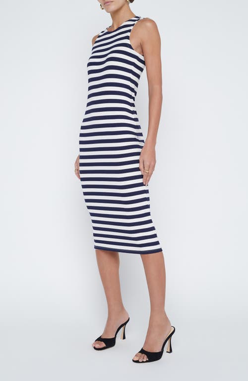 L Agence Nura Sleeveless Midi Dress In Navy/white Stripe