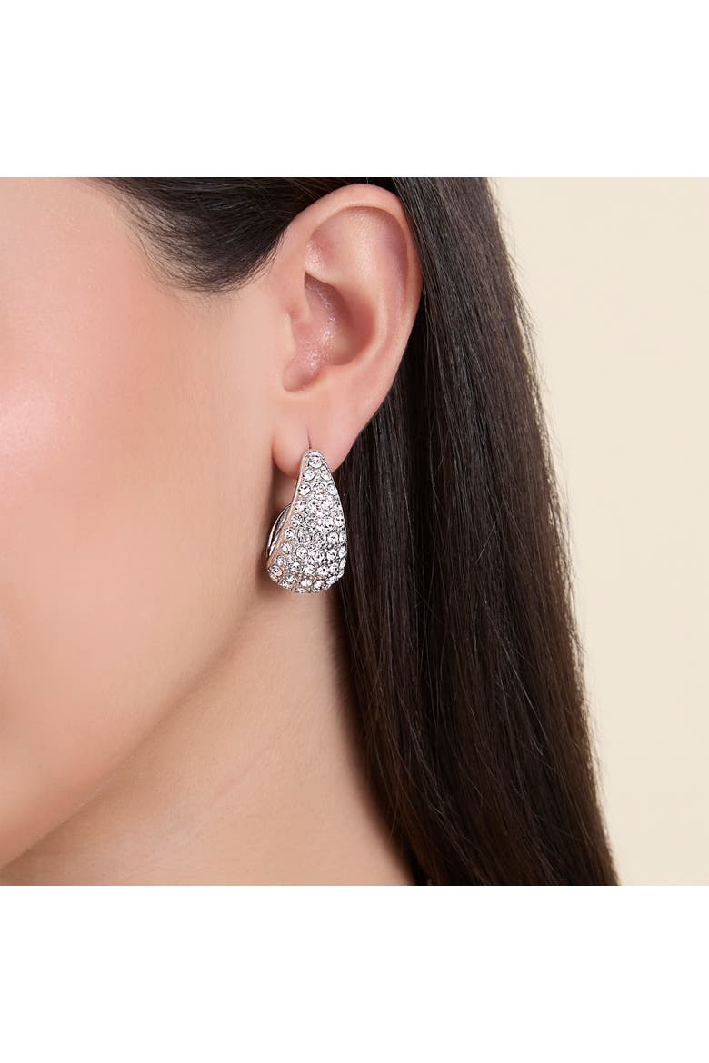 Pave Teardrop Earrings, Alternate, color, Silver