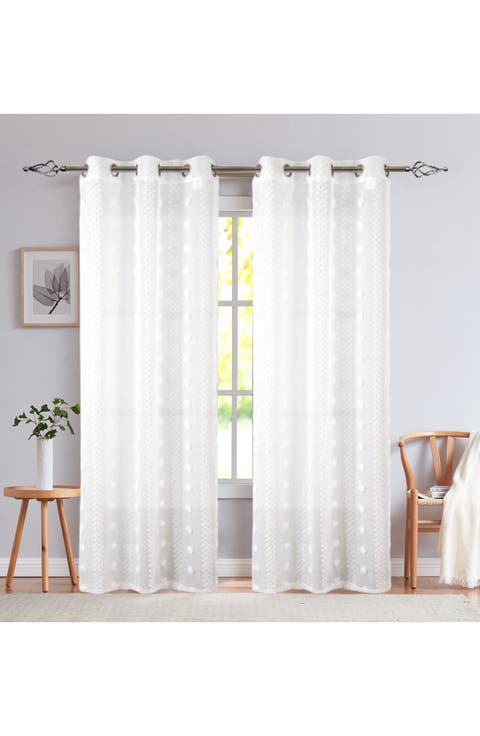 Cloud Set of 2 Semisheer Panel Curtains