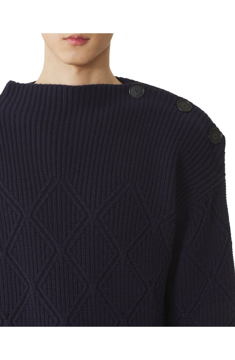 Lanvin Wool Sweater With Diamond Detail, Alternate, color, Montana