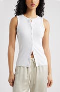 Open Edit Rib Button-Up Tank