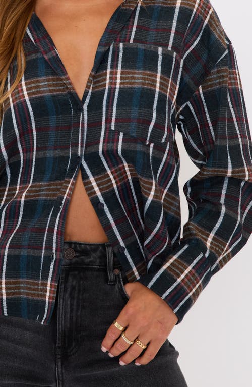 Vici Collection Auburn Plaid Button-up Shirt In Gray