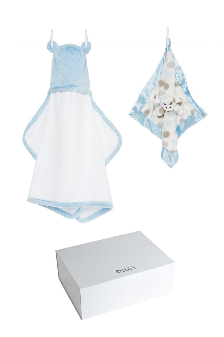 Hooded Towel & Plush Blankie Bath Bundle, Main, color, BLUE