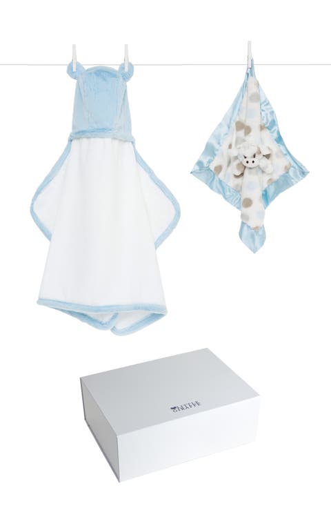Hooded Towel & Plush Blankie Bath Bundle