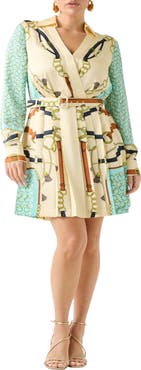 Marciano Print Wrap Mini Shirtdress