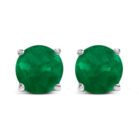 14K Gold 5X5MM Round Birthstone Solitaire Stud Earrings