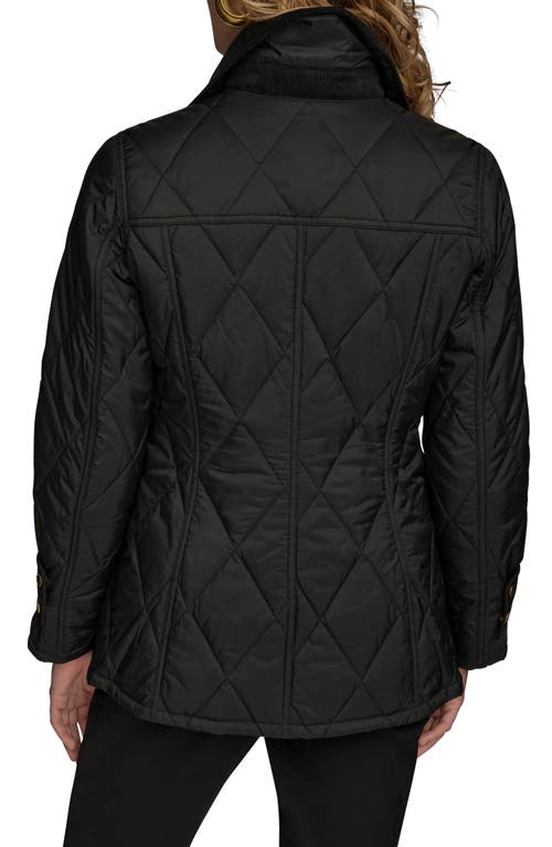Donna Karan New York Water Resistant Quilted Barn Jacket In Black