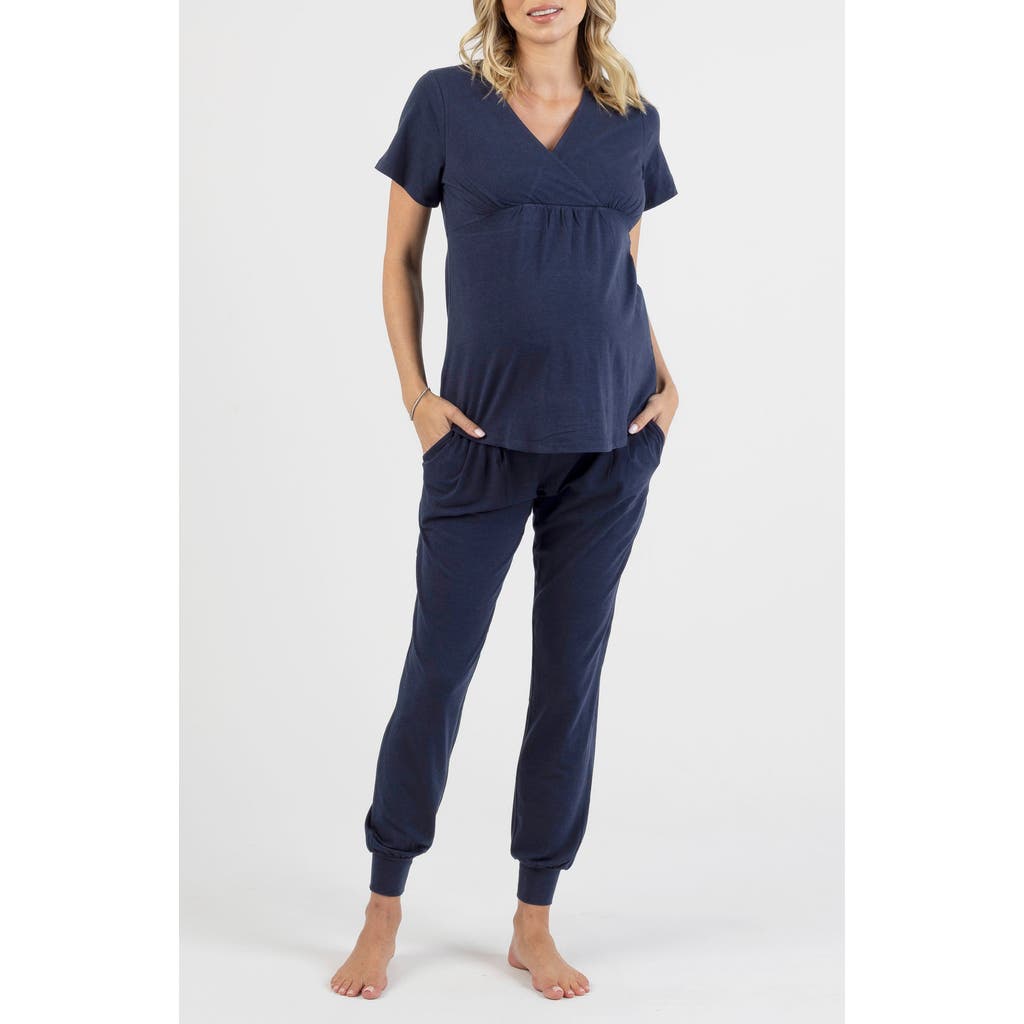 Angel Maternity 2-Piece Kyra Maternity Sleepwear PJ Set in Navy  product