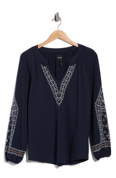 Solstice Embroidered Cotton Blouse