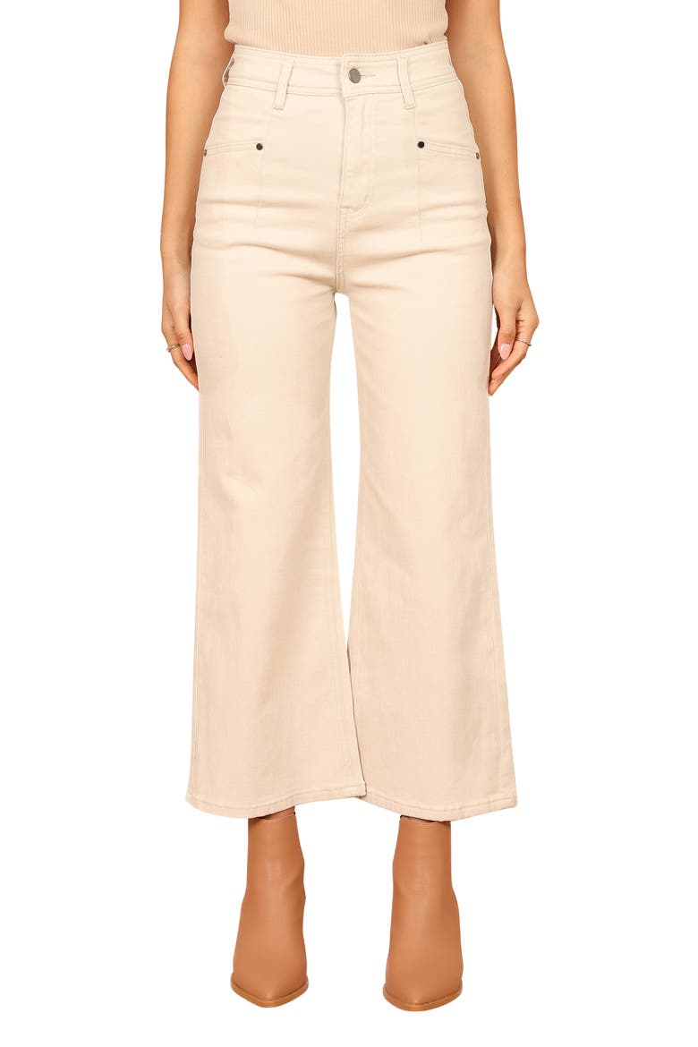 Georgette High Waist Bootcut Pants, Main, color, BEIGE