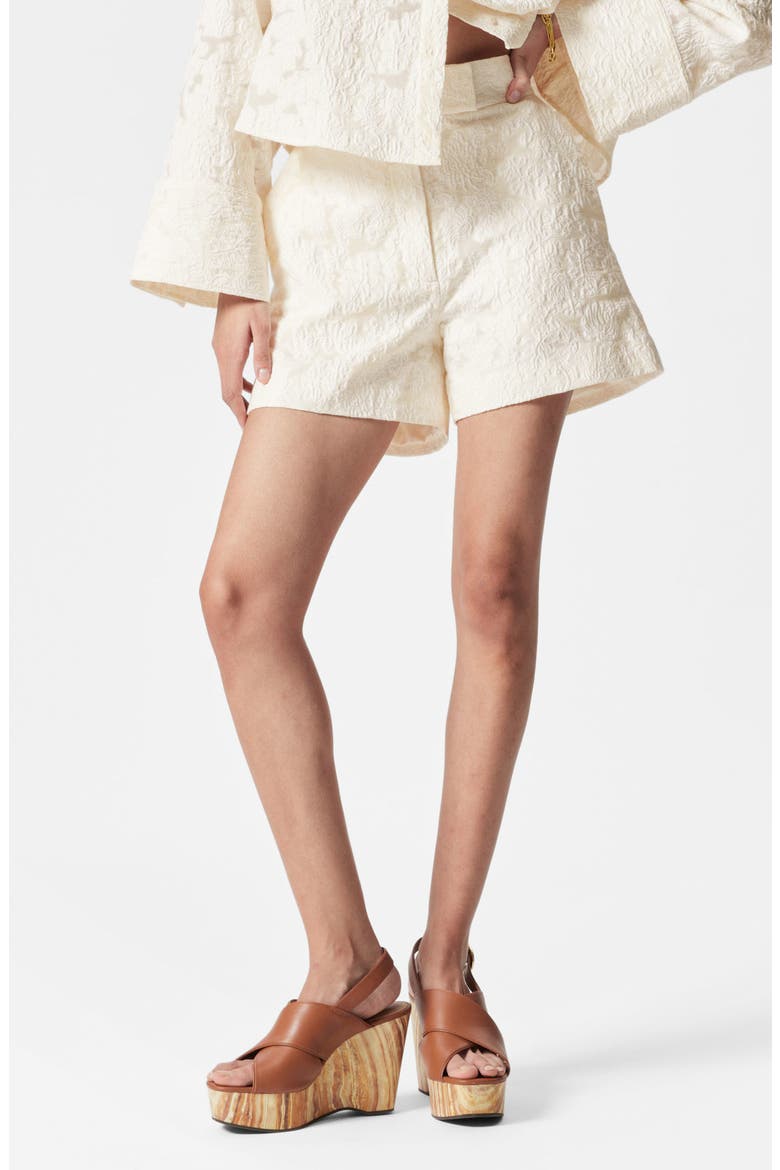 Matelassé Shorts, Main, color, WHITE LIGHT