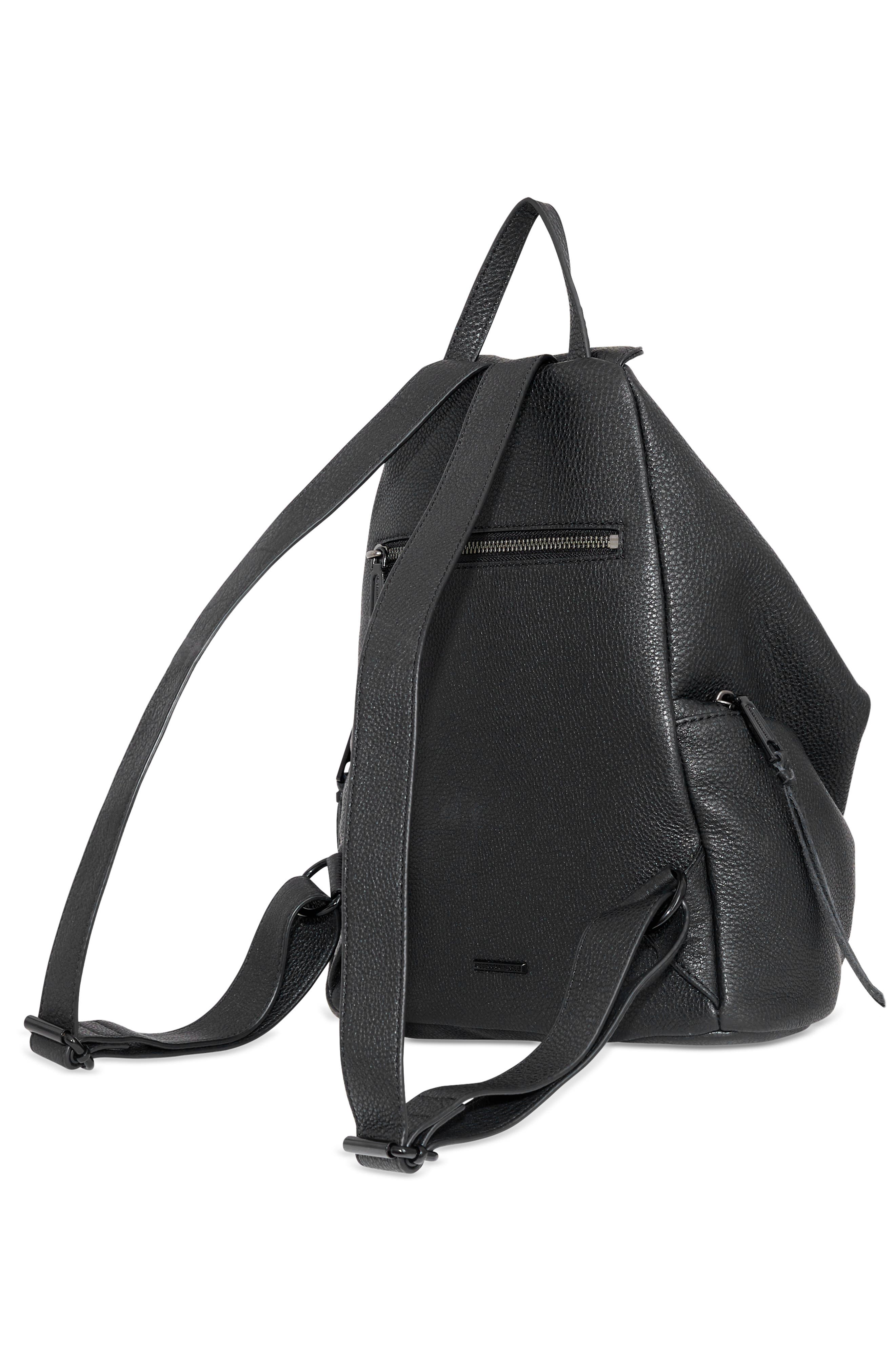 Rebecca Minkoff Julian Leather Backpack, Alternate, color, Black