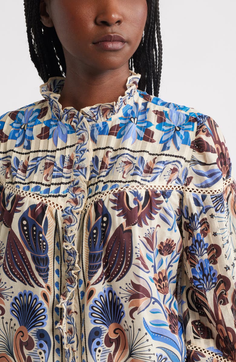 FARM Rio Nature Land Mixed Print Cotton Button-Up Shirt, Alternate, color,