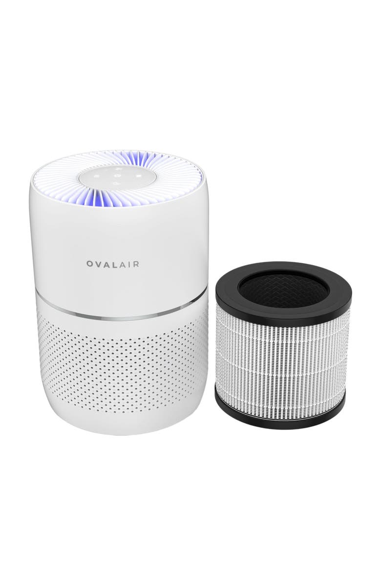 Oval Air 3-Stage H13 Smart True HEPA Desk Air Purifier, Alternate, color, White- (Filter)