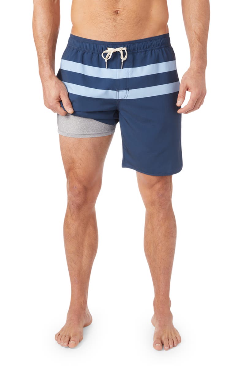 Fair Harbor The Anchor Swim Trunks, Main, color, Light Blue Stripe