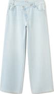 MANGO TEEN Straight Cross High Waist Straight Leg Jeans