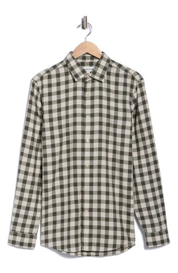 Nordstrom Merino Wool Flannel Button-up Shirt In Black
