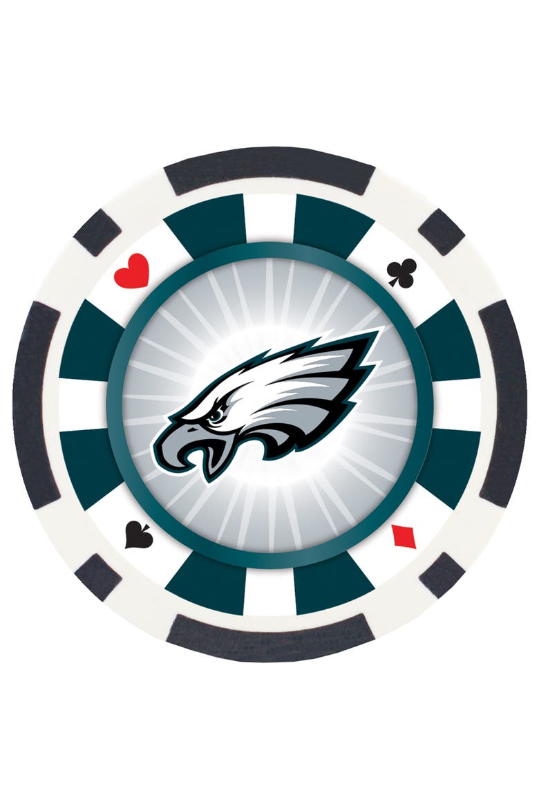 Philadelphia Eagles 100pc Poker Chips, Alternate, color, Multicolor