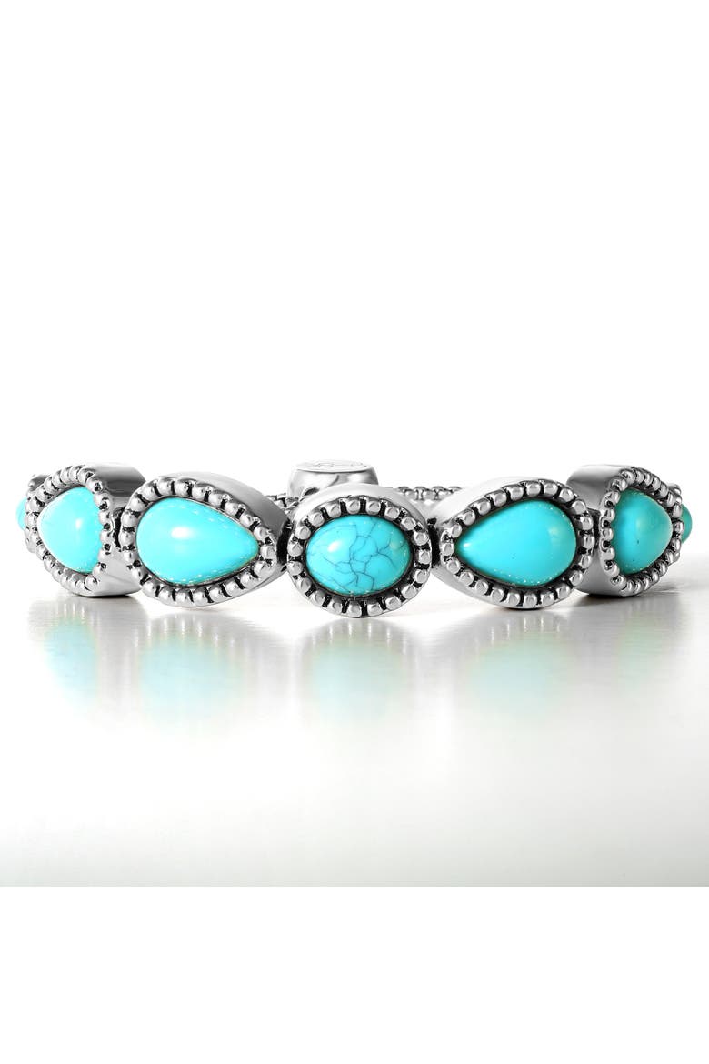 Turquoise Stone Slider Bracelet, Alternate, color, Gold, turquoise
