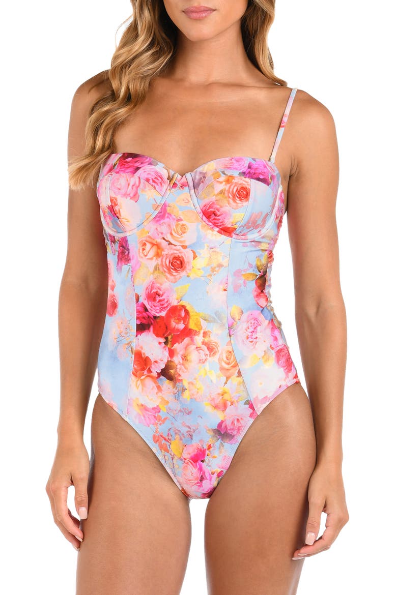 Amie Soft Clound Underwire One-Piece Swimsuit, Main, color, PINK