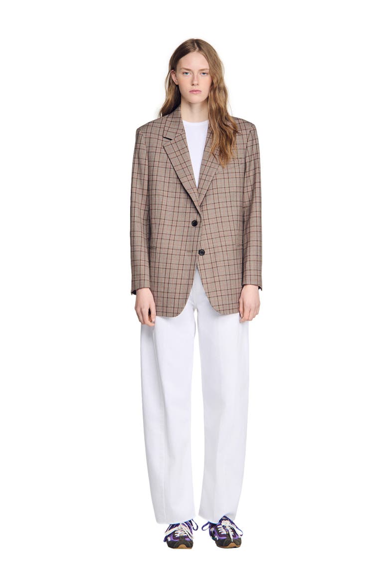 Check suit jacket, Main, color, Brown