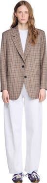 SANDRO Check suit jacket
