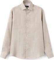 MANGO Slim Fit Linen Button-Up Shirt