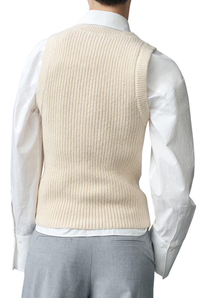 Tappeito Cotton & Wool Sweater Vest, Alternate, color, LIGHT BEIGE