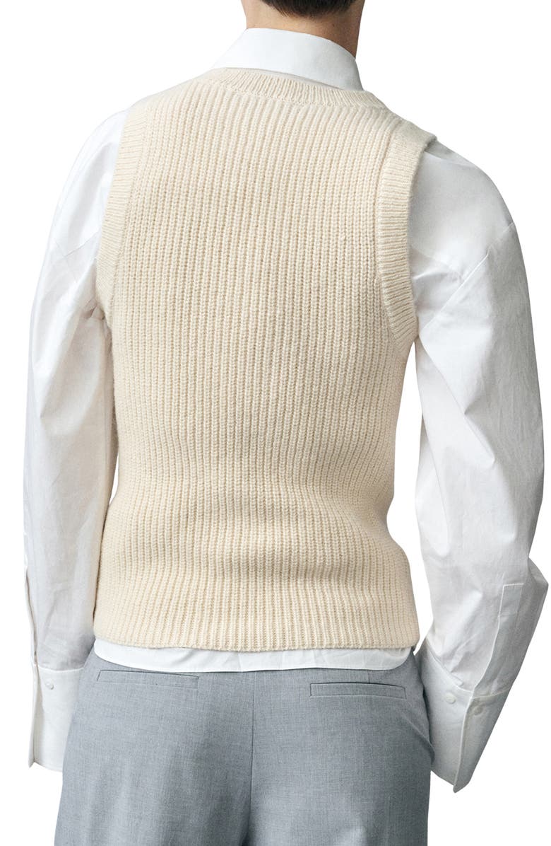MANGO Tappeito Cotton & Wool Sweater Vest, Alternate, color, Light Beige