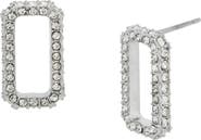 AllSaints Pavé Crystal Geometric Link Stud Earrings