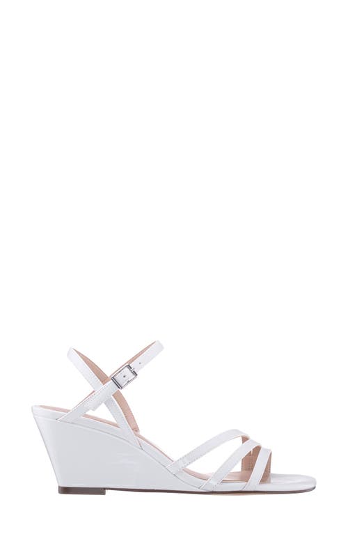 Nina Santana Ankle Strap Wedge Sandal In White