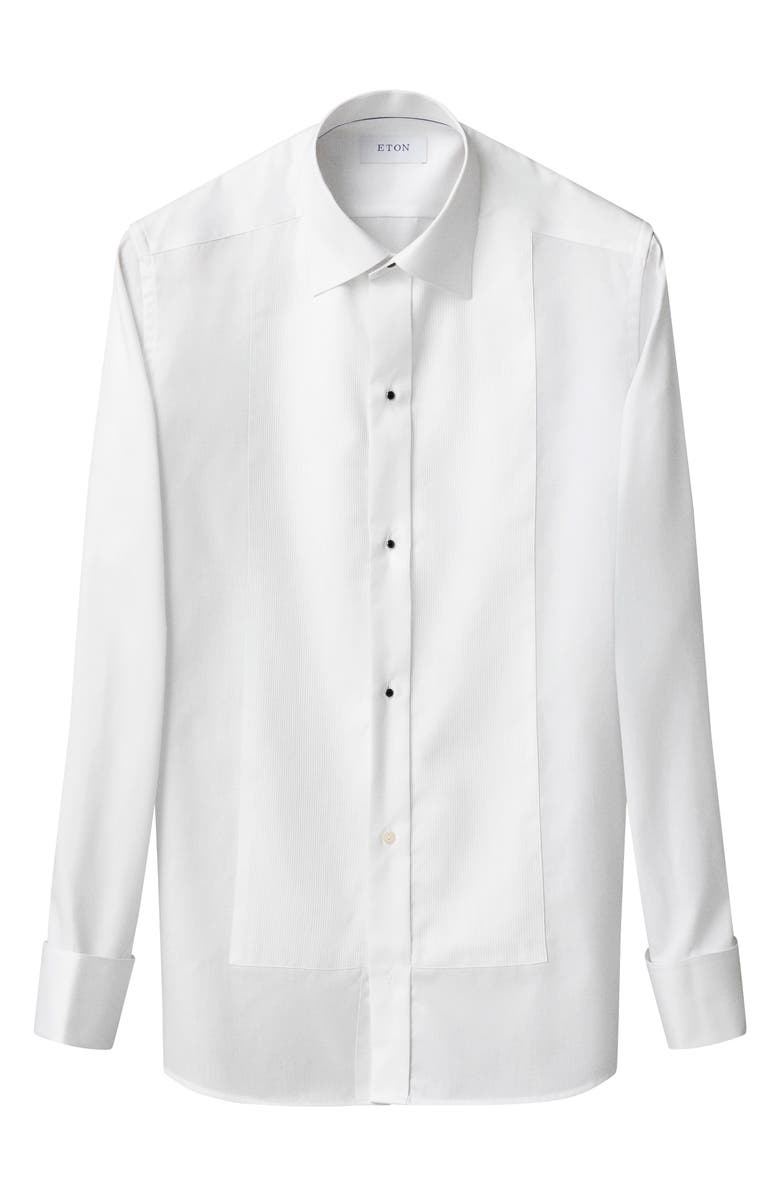 Eton Slim Fit Striped Bib Tuxedo Shirt, Alternate, color, White