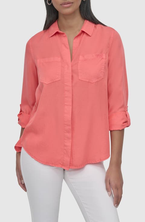 Tencel® Lyocell Chambray Button-Up Shirt