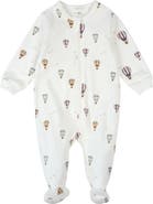 FIRSTS by Petit Lem Hot Air Balloon Stretch Cotton Footie