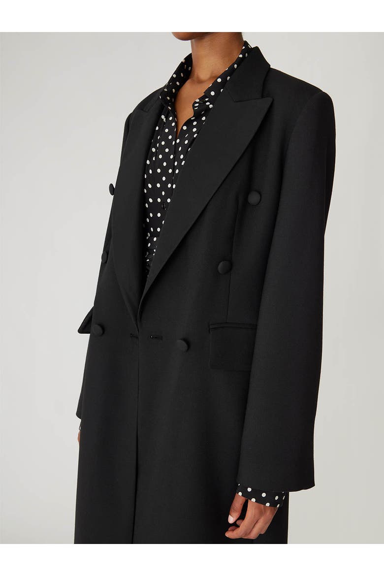Refined Suiting Crombie Coat, Alternate, color, BLACK