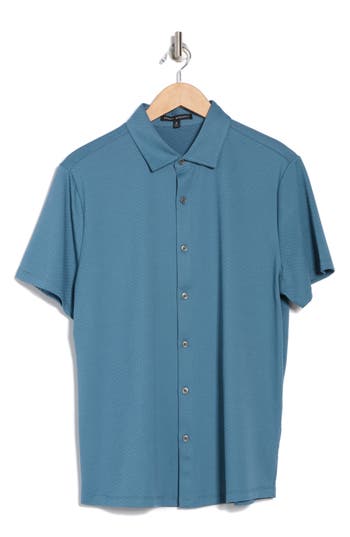 Robert Barakett Glensea Short Sleeve Button-up Knit Shirt