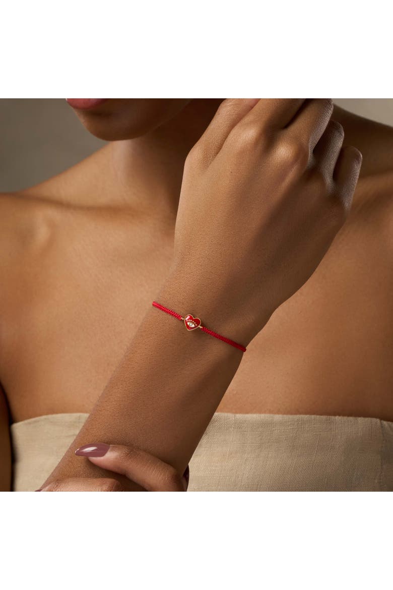 Devoted to Love - Evil Eye Heart Charm Red String Bracelet, Alternate, color, Red