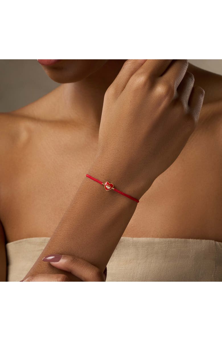 Karma and Luck Devoted to Love - Evil Eye Heart Charm Red String Bracelet, Alternate, color, Red