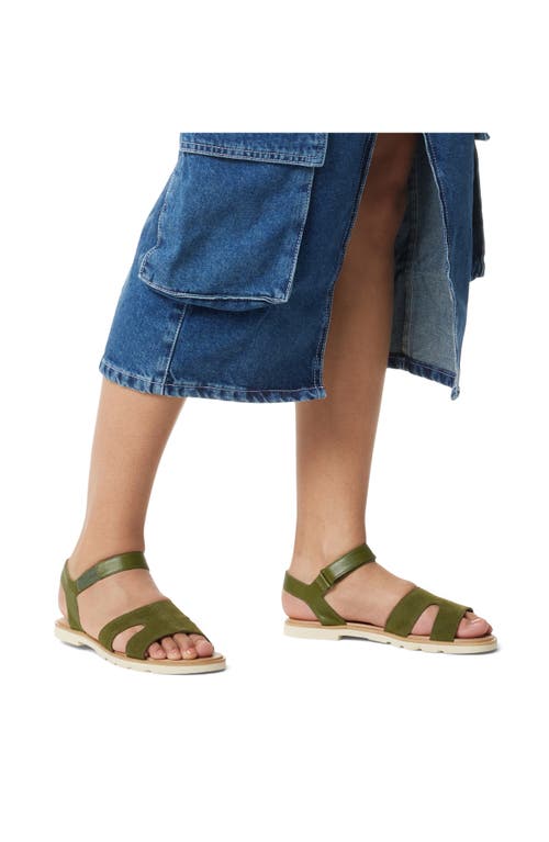 Sorel Ella Iii Ankle Strap Sandal In Utility Green/honey White