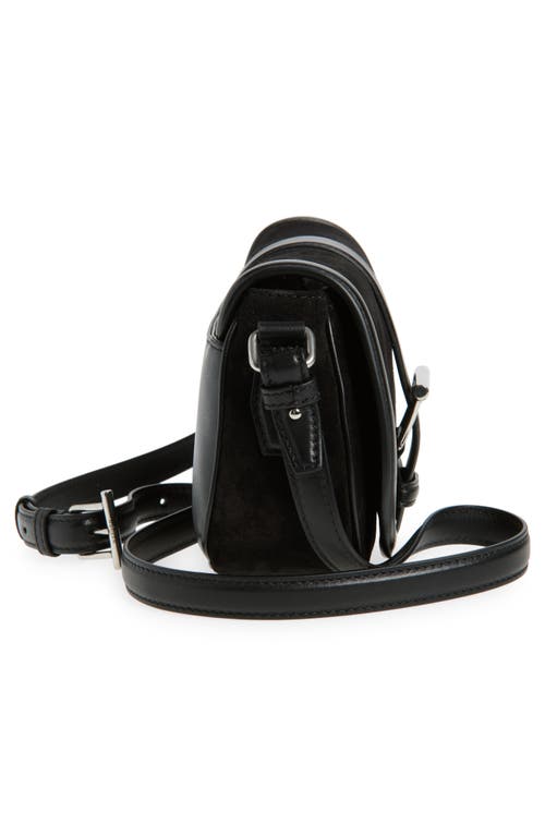 Alexander Mcqueen T-bar Leather Shoulder Bag In Black/silver